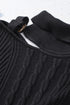 Strapped Cut Out Shoulder Turtleneck Sweater